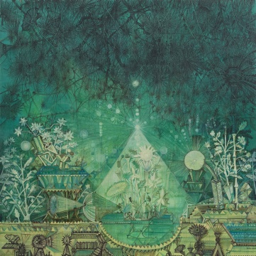 卜镝 《花园8# 》180×180cm 布面油画 2014
卜镝 《花园8# 》180×180cm 布面油画 2014