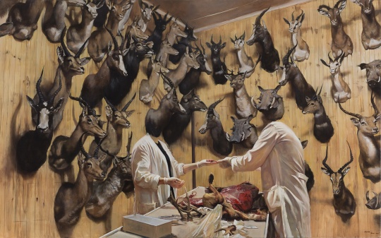 陈朗慕 《解剖》150×240cm 布面油画 2014-2015
陈朗慕 《解剖》150×240cm 布面油画 2014-2015