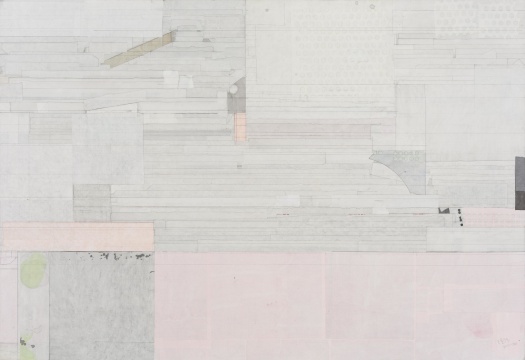 梁铨 《梅林-村之一》100x147cm 色、墨、宣纸拼贴于亚麻布 2010-2011
梁铨 《梅林-村之一》100x147cm 色、墨、宣纸拼贴于亚麻布 2010-2011