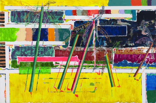 董鹤 《和谐的规划林》 2015 布面丙烯 120×180cm

