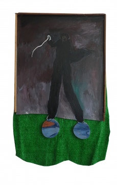 郑田明《挥鞭子的人》83x141cm 木板丙烯 综合材料 2016
郑田明《挥鞭子的人》83x141cm 木板丙烯 综合材料 2016