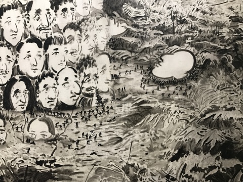 《黑色的光No.4》(局部) 190×250cm×4 布面油画 2016
《黑色的光No.4》(局部) 190×250cm×4 布面油画 2016
