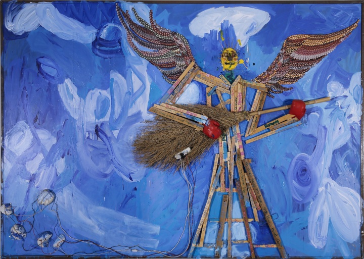 弹琴的人之二 - 摇滚之神 350x250cm 综合材料2015
弹琴的人之二 - 摇滚之神 350x250cm 综合材料2015
