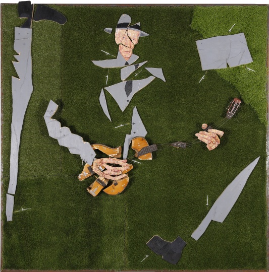 弹琴的人之一 - 草地上的巴勒斯 230x230cm 综合材料 2015
弹琴的人之一 - 草地上的巴勒斯 230x230cm 综合材料 2015
