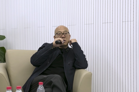 参展艺术家庄辉与刘婷在发布会现场
参展艺术家庄辉与刘婷在发布会现场