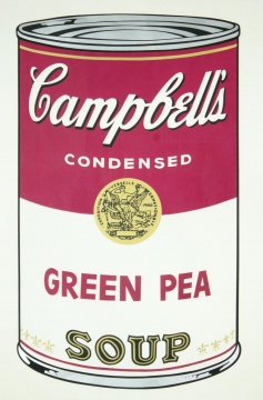 Campbell's Green Pea Soup《坎贝尔的绿豌豆汤》材质 纸面丝网印刷
Campbell's Green Pea Soup《坎贝尔的绿豌豆汤》材质 纸面丝网印刷