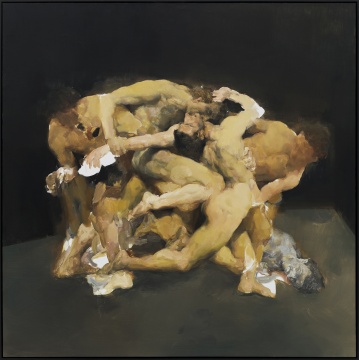 《角力》190×190cm 布面油画 2017
《角力》190×190cm 布面油画 2017