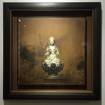 《水月观音》64×64cm 布面油画 2016
《水月观音》64×64cm 布面油画 2016