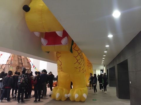 西姆·拉马什 《休憩的金龙》 布料800×2000×250 cm 2017年 作品由艺术家提供，里昂
