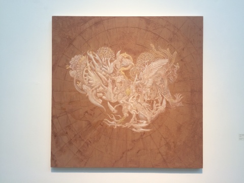 王挺宇 《极向离明》 145×145cm 压克力 金箔 画布 2017 王挺宇 《极向离明》 145×145cm 压克力 金箔 画布 2017