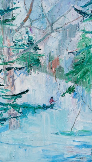 《滑雪》 250×140 cm 布面油画 2016
