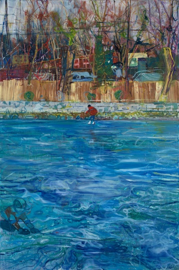 《滑冰》 300×200cm 布面油彩、丙烯 2015
《滑冰》 300×200cm 布面油彩、丙烯 2015