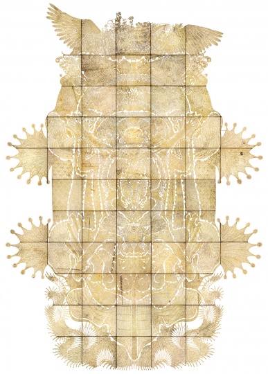 邬建安 《九重天》 40c×391×23.3cm 皮影装置, 手工镂刻牛皮
邬建安 《九重天》 40c×391×23.3cm 皮影装置, 手工镂刻牛皮
