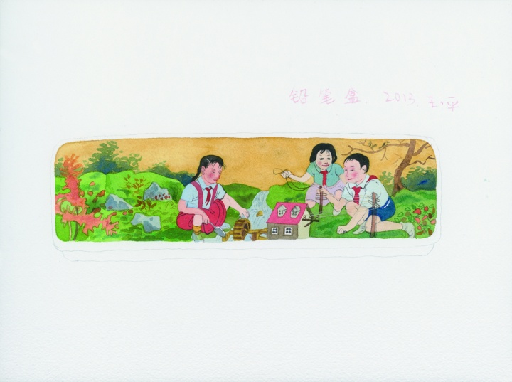 王玉平 《铅笔盒-3》 23×31cm 水彩、纸 2013
王玉平 《铅笔盒-3》 23×31cm 水彩、纸 2013