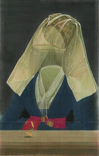 金沙 《向大师致敬—寻找罗吉尔·凡·德尔·韦登》 68×43cm 绢本设色 2015
金沙 《向大师致敬—寻找罗吉尔·凡·德尔·韦登》 68×43cm 绢本设色 2015