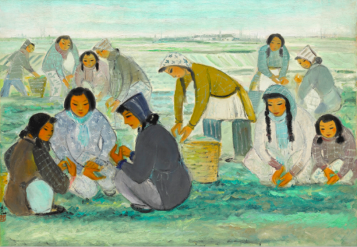 林风眠 《丰收的早晨》 85.8×123.8cm 油画画布 1950

成交价：2410万港元

