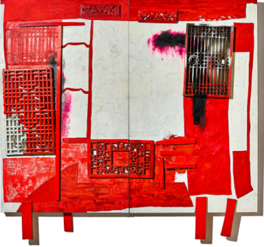 王怀庆 《房中房——红色之床》（双联作） 200×240cm 综合媒材 2002

成交价：2170万港元

