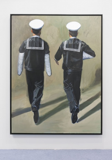 刘夏《两个海军》180×235cm 布面油画 2016
刘夏《两个海军》180×235cm 布面油画 2016