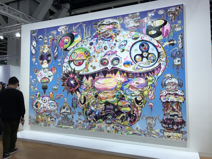 全场最大的一件村上隆作品《Tan Tan Bo. aka. Gerotan》 300×450cm 布面油画 2017
