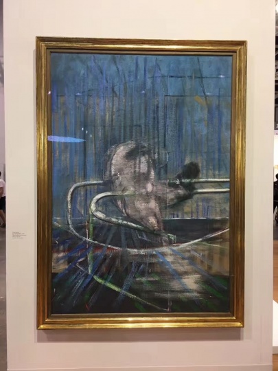 以及全场唯一一件培根《Crouching Nude》196.9×136.5cm 布面油画 1952
