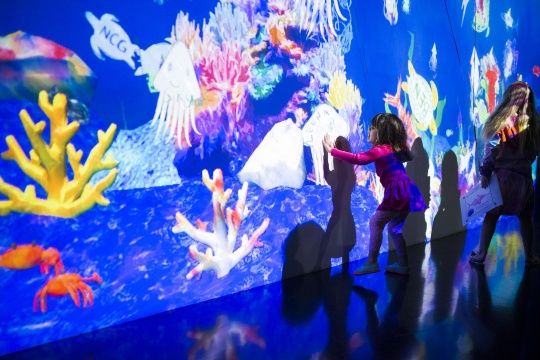 teamLab《彩绘水族馆》 互动数字装置 声音:高桥英明 teamLab 2013 teamLab《彩绘水族馆》 互动数字装置 声音:高桥英明 teamLab 2013