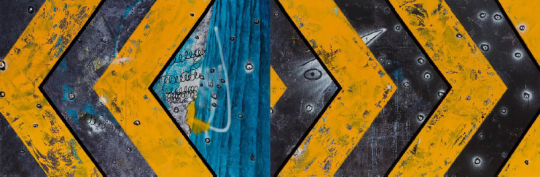 《隐匿自由》 640×210cm 布面油画 2017
《隐匿自由》 640×210cm 布面油画 2017