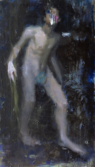 韋嘉,《狼牙色的光》, 2015, 丙烯畫布, 185x107cm

