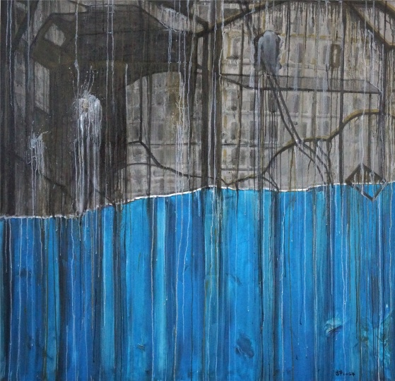 席华油画《城市系列之五》(150x150cm,2016年)
席华油画《城市系列之五》(150x150cm,2016年)