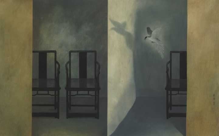 徐累 夜游 纸本设色 65×103cm 1996年
徐累 夜游 纸本设色 65×103cm 1996年
