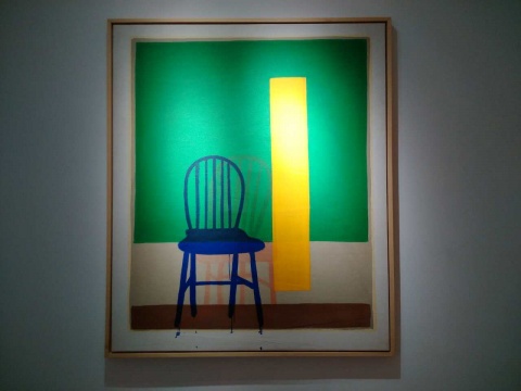 《绿色背景的蓝椅》 169 x 142 cm 布面丙烯 1986