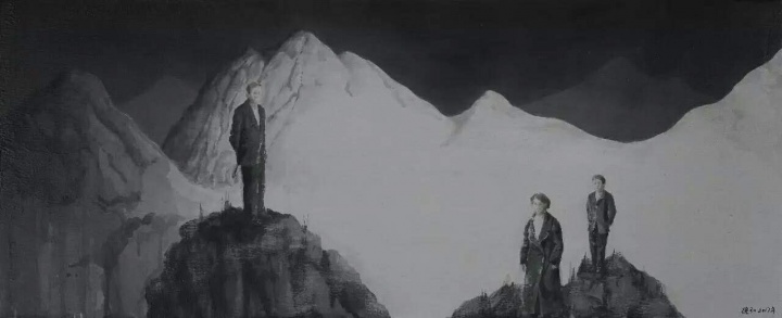 徐弘 《山行2》 122×50cm 综合材料 2017
徐弘 《山行2》 122×50cm 综合材料 2017