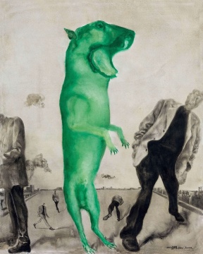 周春芽 《绿色的黑根—名牌时装》 249×199cm布面油画 1997

估价：650万-750万元

 

 

李苏桥：《绿色的黑根—名牌时装》是周春芽第一批五张“绿狗”作品之一，这应该是艺术家绿狗系列最早的作品，五件之一的另一件作品前几年在保利拍卖尤伦斯专场中，已经卖到了900万以上的价格，而这件作品起拍价只有650万元，应该说是针对今天艺术市场平稳时期的打折价，我个人觉得周春芽作为中国当代艺术介入最早、创造力旺盛、艺术语言独特、个性鲜明的艺术家，是中国当代艺术收藏系统中不可或缺的一部分，而这件作品本身里程碑式的历史背景而使它具有重要的收藏价值。

 

伍劲：这件“绿狗”是同系列作品中最大尺幅的少数几件作品之一，几年前同系列作品曾创造过艺术家个人拍卖纪录。如今“绿狗”再现拍场，对于周春芽的藏家来说，是一个很好的购买机会了。
