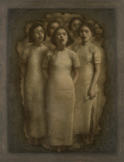 庞茂琨 《穿越时间的呐喊》 150×115cm 布面油画 1999
