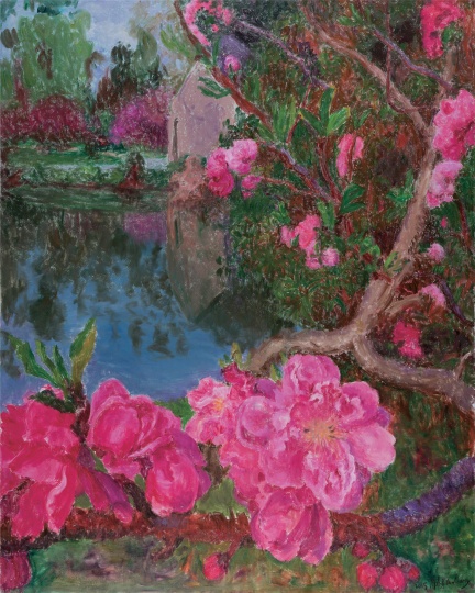 周春芽 《湖边》 250×200cm 布面油画 2015
