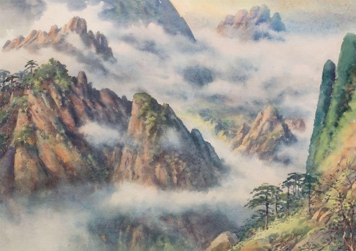 潘思同 《云海黄昏》 38×53.5cm 纸本水彩 1965

估价：4万-5万元

 

 

伍劲：潘思同代表了中国早期水彩画的最高水准，这个系列的作品在去年鸿盛拍卖中也吸引到我的注意，我也购买过相关作品。

 

 

踏浪彼岸 —— 中国二十世纪现代艺术专场

