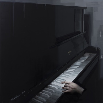 《白色琴键NO.2 》100×100cm 布面油画 2015
《白色琴键NO.2 》100×100cm 布面油画 2015
