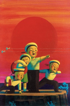 刘野 《朝阳》 60×40cm 布面油画 1999

成交价：471.5万元（估价：300万-500万元，据推测由泰康竞得）
