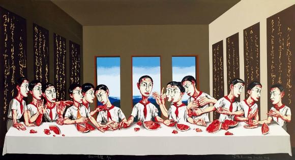 曾梵志 《最后的晚餐》 220×395cm 布面油画 2001
以1.42亿元成交于2013香港蘇富比秋拍,系艺术家个人纪录拍品
曾梵志 《最后的晚餐》 220×395cm 布面油画 2001
以1.42亿元成交于2013香港蘇富比秋拍,系艺术家个人纪录拍品