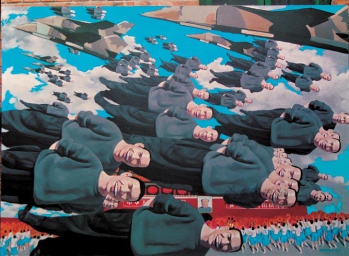 岳敏君 《轰轰》 182×250cm 布面油画 1993

以4813.79万元成交于2008佳士得香港春拍，系艺术家个人纪录拍品
