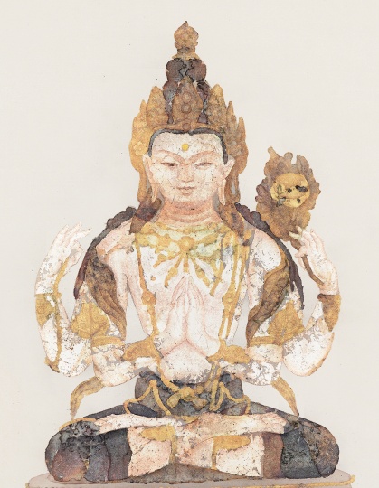 《莲座像之二十》 60×50cm 绢本综合 2016
《莲座像之二十》 60×50cm 绢本综合 2016
