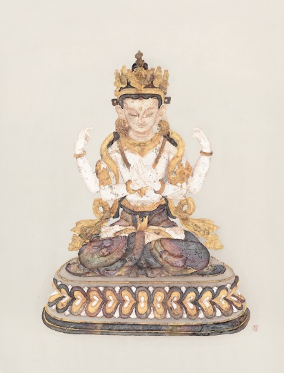 《莲座像之十九》 60×50cm 绢本综合 2016
《莲座像之十九》 60×50cm 绢本综合 2016