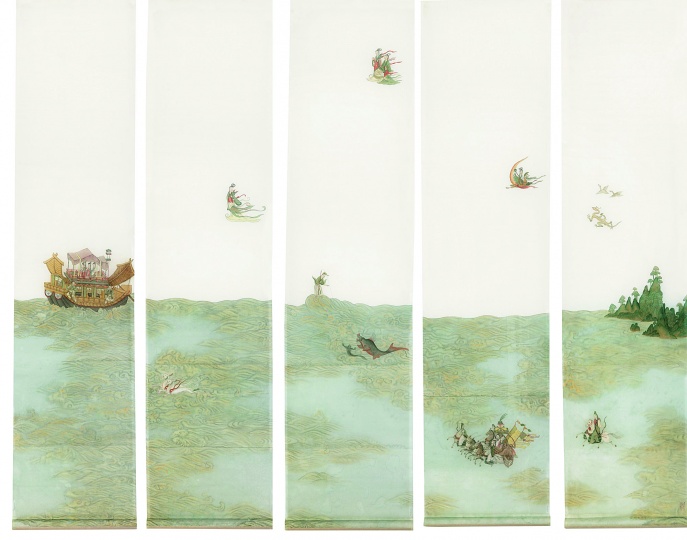 彭薇《新洛神赋》170×42cm×5 立轴绢本 2005
成交价:253万元 北京匡时2014秋拍
彭薇《新洛神赋》170×42cm×5 立轴绢本 2005
成交价:253万元 北京匡时2014秋拍