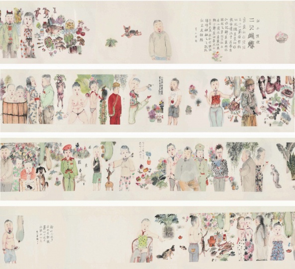  

李津《两只蝴蝶》51.8×1389.2cm 纸本彩墨 2006

成交价：597万元 佳士得上海2015春拍
