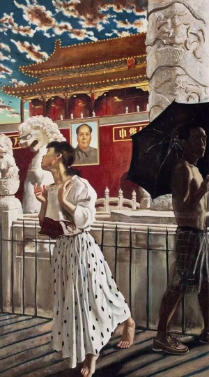 《蝴蝶》250x140cm 布面油画 1990 (刘钢、陈育收藏)
《蝴蝶》250x140cm 布面油画 1990 (刘钢、陈育收藏)