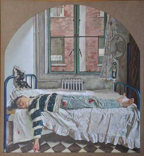 《在那个早晨》200x190cm 布面油画 1990(唐炬收藏)
《在那个早晨》200x190cm 布面油画 1990(唐炬收藏)
