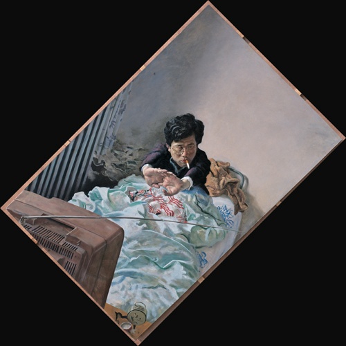 《小张》214x140cm 布面油画 1992(杨滨收藏)
《小张》214x140cm 布面油画 1992(杨滨收藏)