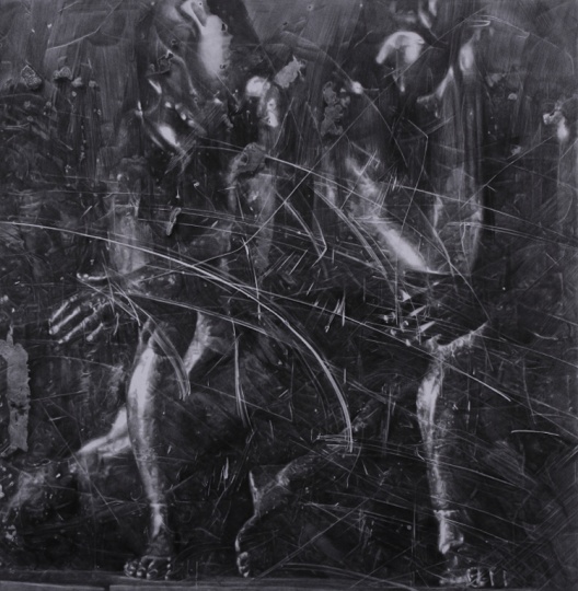 《两个运动中的身体》265×260cm 石墨毛毡 2017
《两个运动中的身体》265×260cm 石墨毛毡 2017
