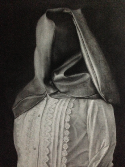 《肖像2》100x80cm 碳笔毛毡 2013
《肖像2》100x80cm 碳笔毛毡 2013