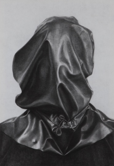 《肖像》102×70cm 碳笔毛毡 2013
