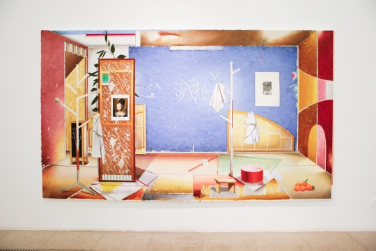 马蒂亚斯·维斯切尔(Matthias Weischer)《普特鲁斯·克里斯图斯》210x360cm 布面油画 2015
马蒂亚斯·维斯切尔(Matthias Weischer)《普特鲁斯·克里斯图斯》210x360cm 布面油画 2015